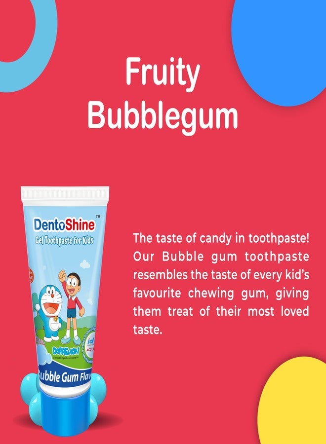 DentoShine Gel Toothpaste for Kids | Pack of 3 (3, Bubblegum (Doraemon)) | IDA Accepted - Image 3
